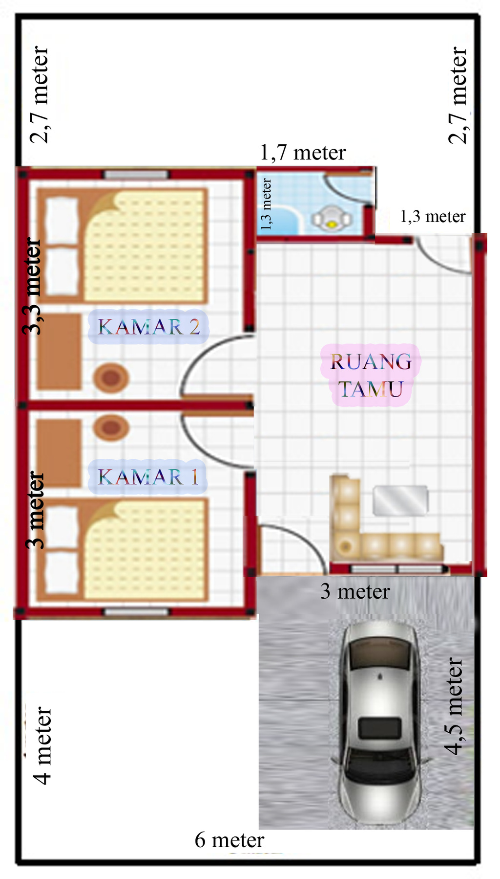 foto denah rumah tipe 36 perumahan BUMI SALMAN RESIDENCE 2
