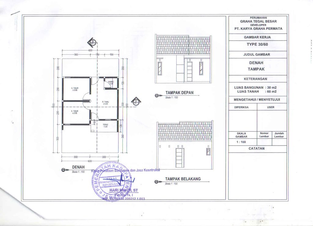 foto denah rumah tipe 30 perumahan PERUMAHAN GRAHA TEGAL BESAR 4