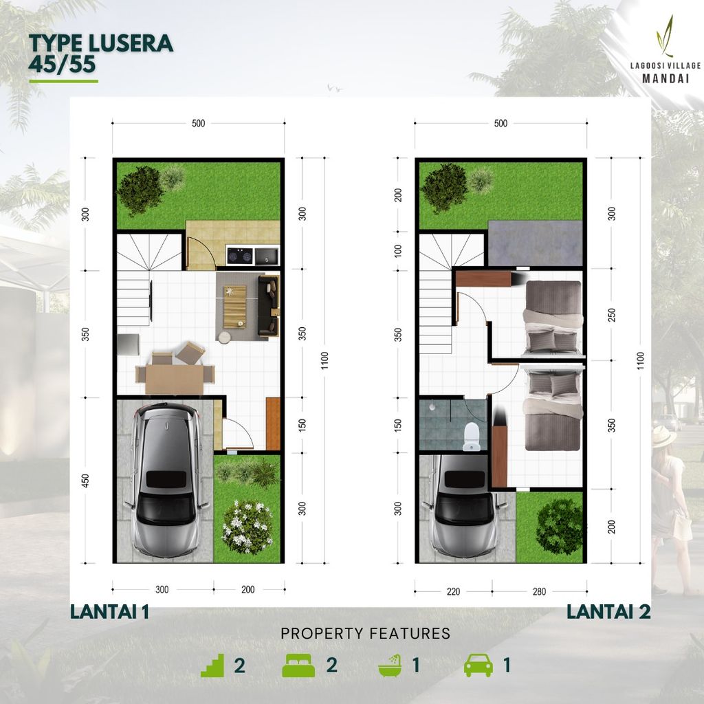 foto denah rumah tipe LUSERA perumahan NEW LAGOOSI VILLAGE