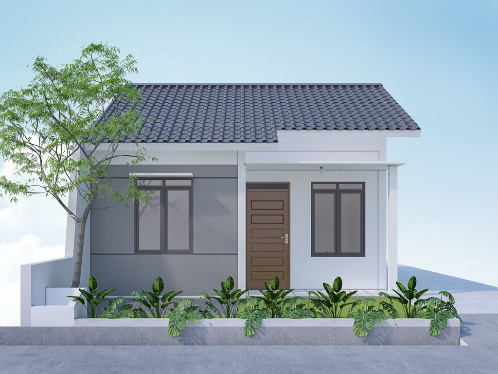 foto tampak rumah tipe 36/108 perumahan Bumi Kualu Damai IX