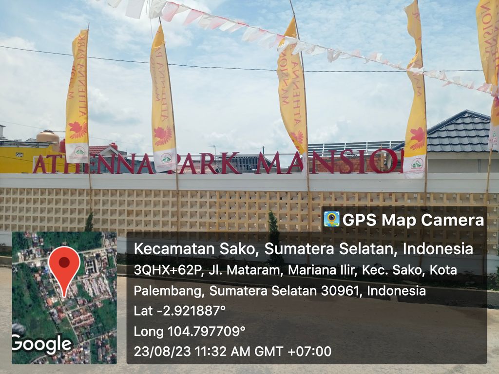 foto gerbang perumahan athena park mansion
