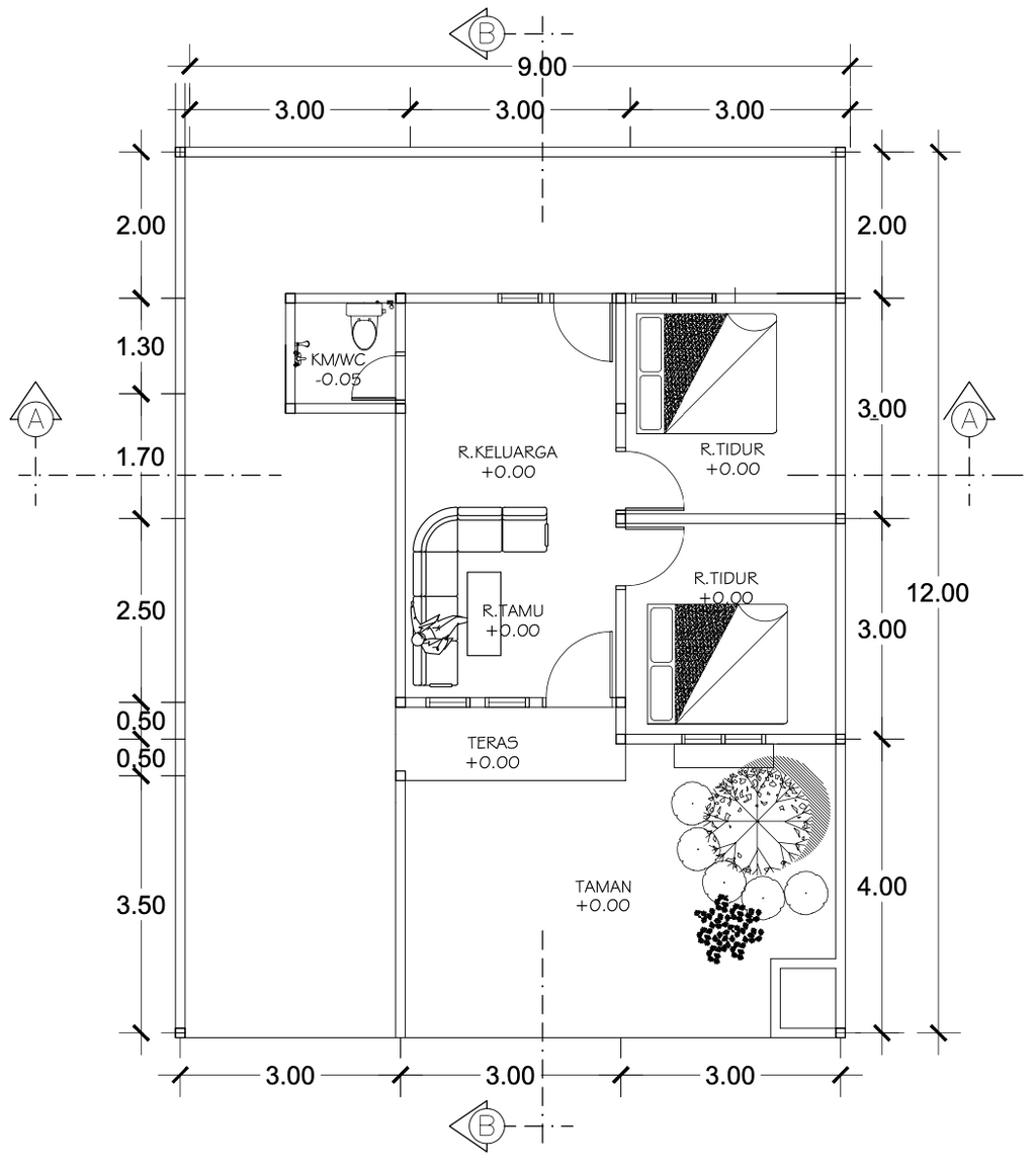foto denah rumah tipe 36 perumahan ANTASSALAM UKUI