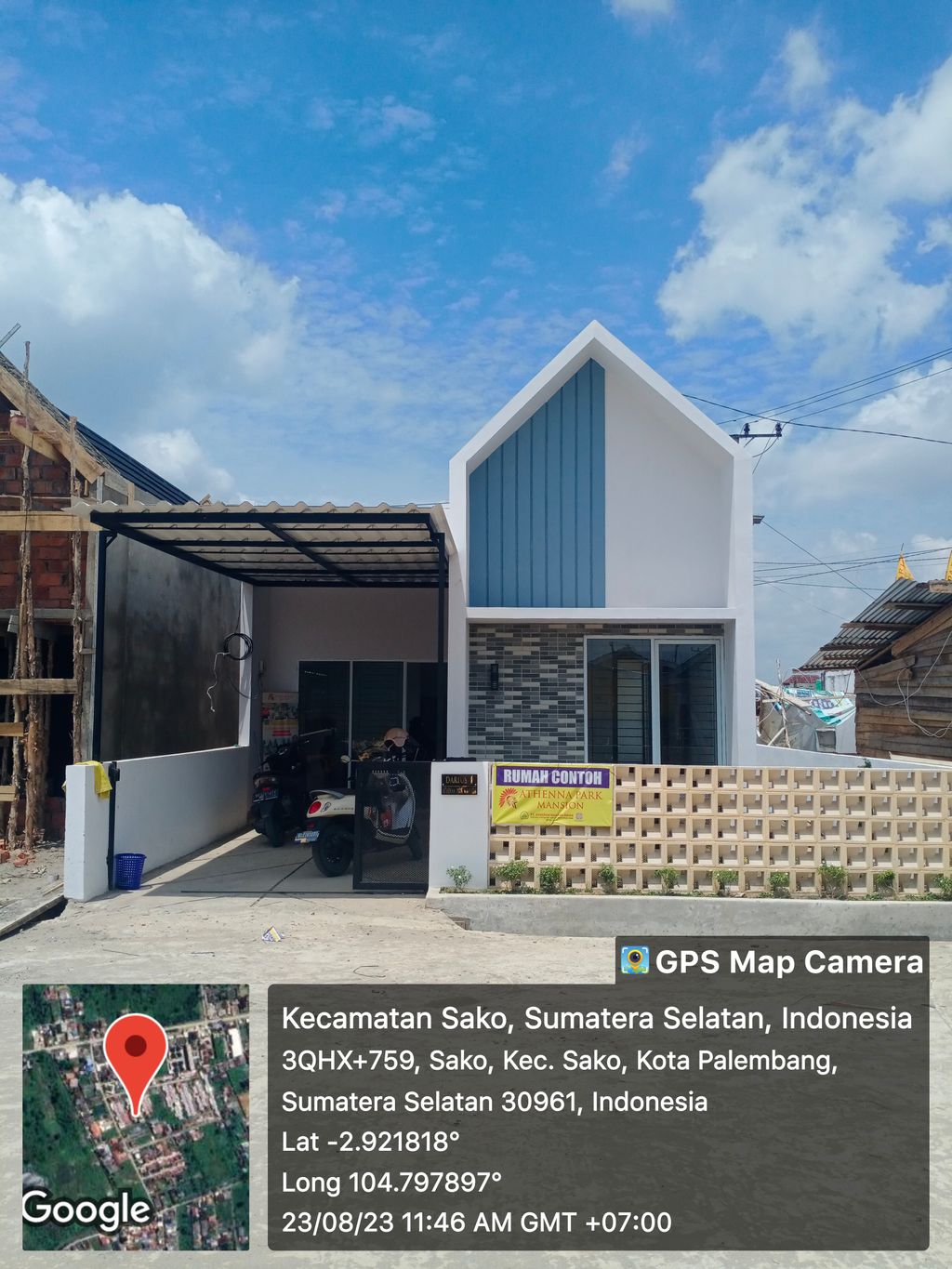 foto tampak rumah tipe 45 perumahan athena park mansion