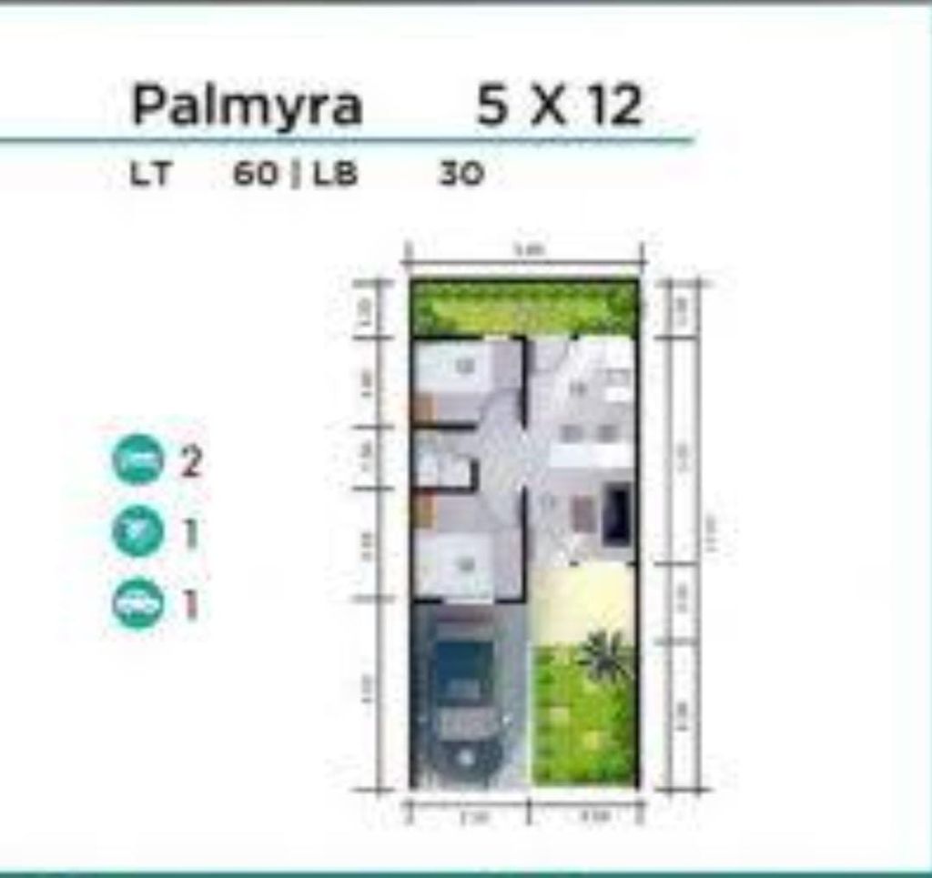 foto denah rumah tipe PALMYRA 2023 perumahan TAMAN CISOKA INDAH