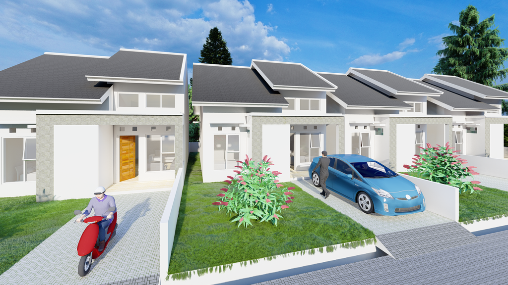 foto tampak rumah tipe 58/132 perumahan PURI KELAPA GADING