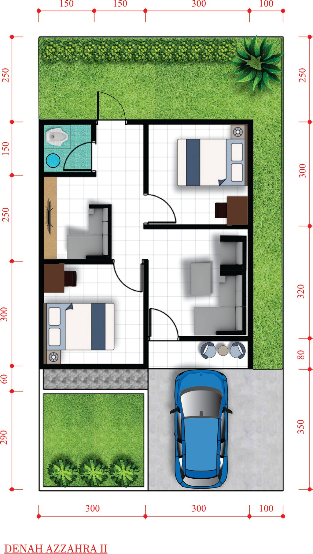 foto denah rumah tipe 36-2023 perumahan AZZAHRA 3