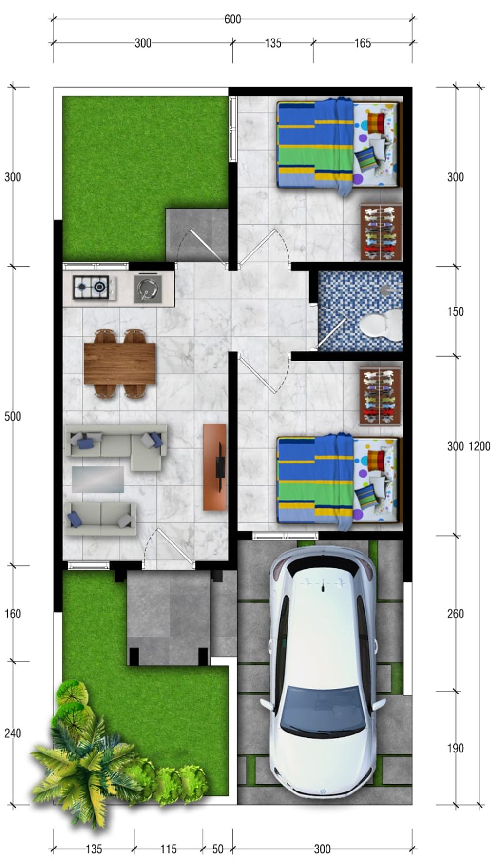 foto denah rumah tipe 30 perumahan ST@IN RESIDENCE SALIT