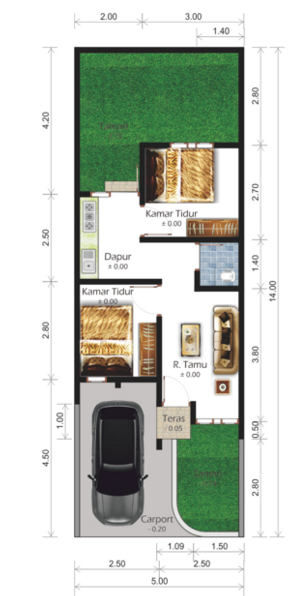 foto denah rumah tipe 36 (2023) perumahan Bukit Puri Asri (SKMA)