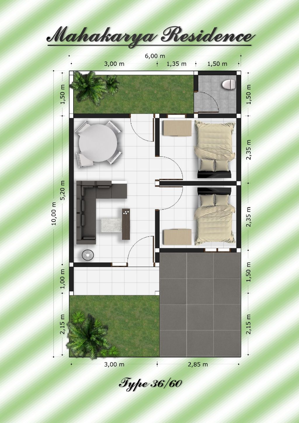 foto denah rumah tipe 40 perumahan MAHAKARYA RESIDENCE