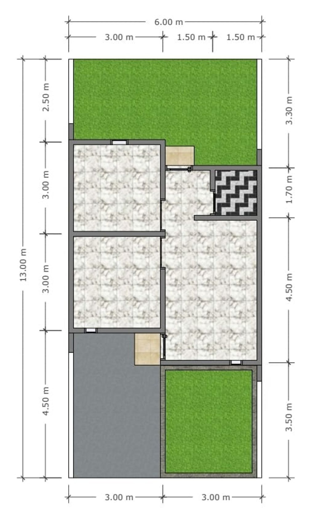 foto denah rumah tipe 36/78 perumahan aB Residence Bulukumba