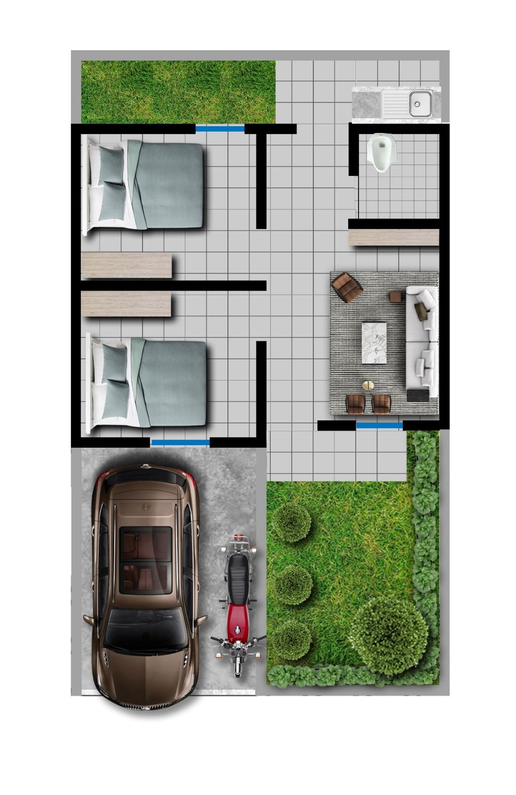 foto denah rumah tipe 30/60 perumahan PULO PERMATA GARDEN