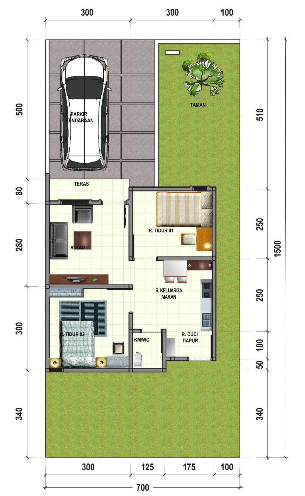 foto denah rumah tipe 36 perumahan SINAR Regency Tahap II