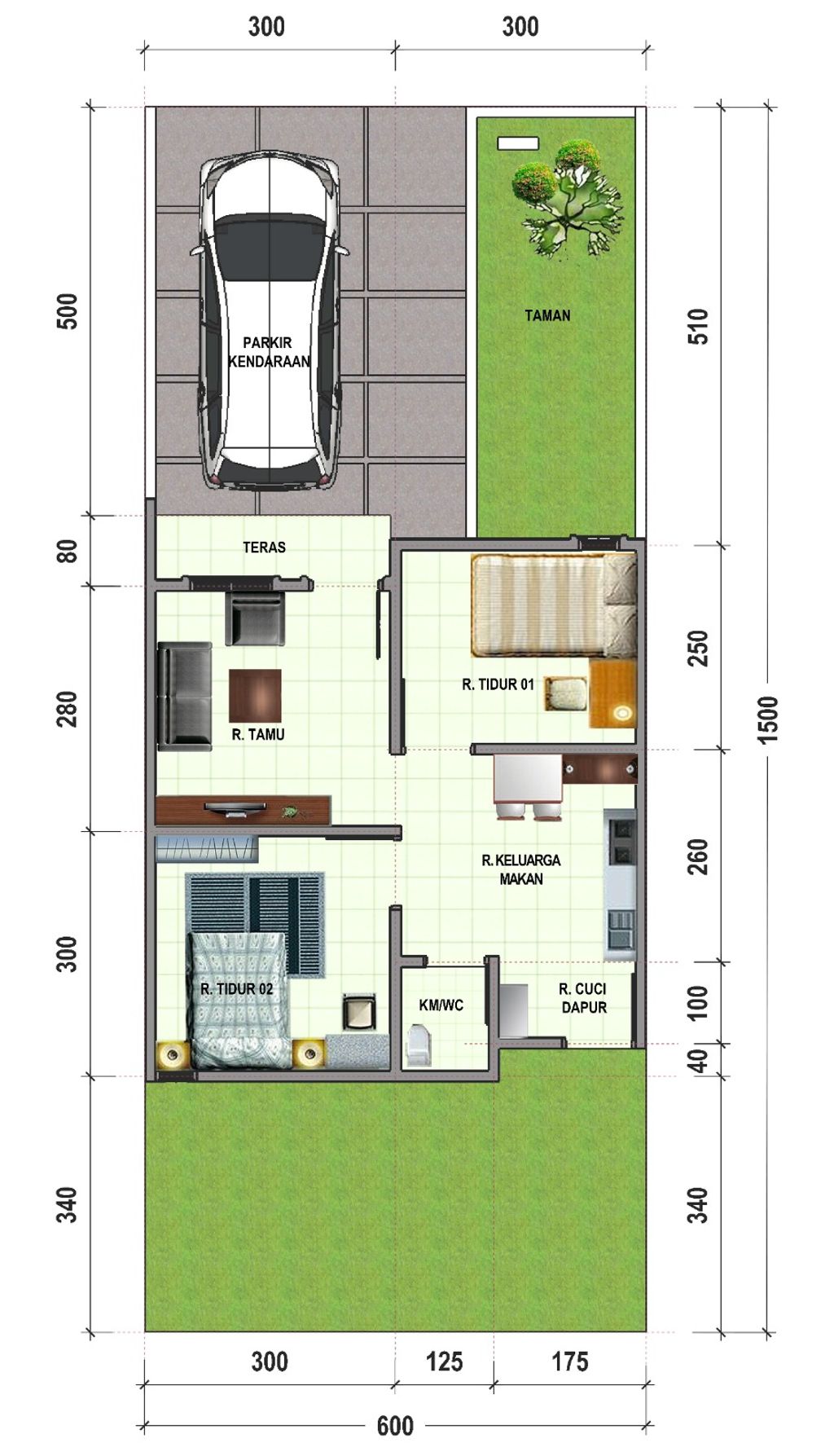 foto denah rumah tipe 36 perumahan SINAR Regency Tahap II