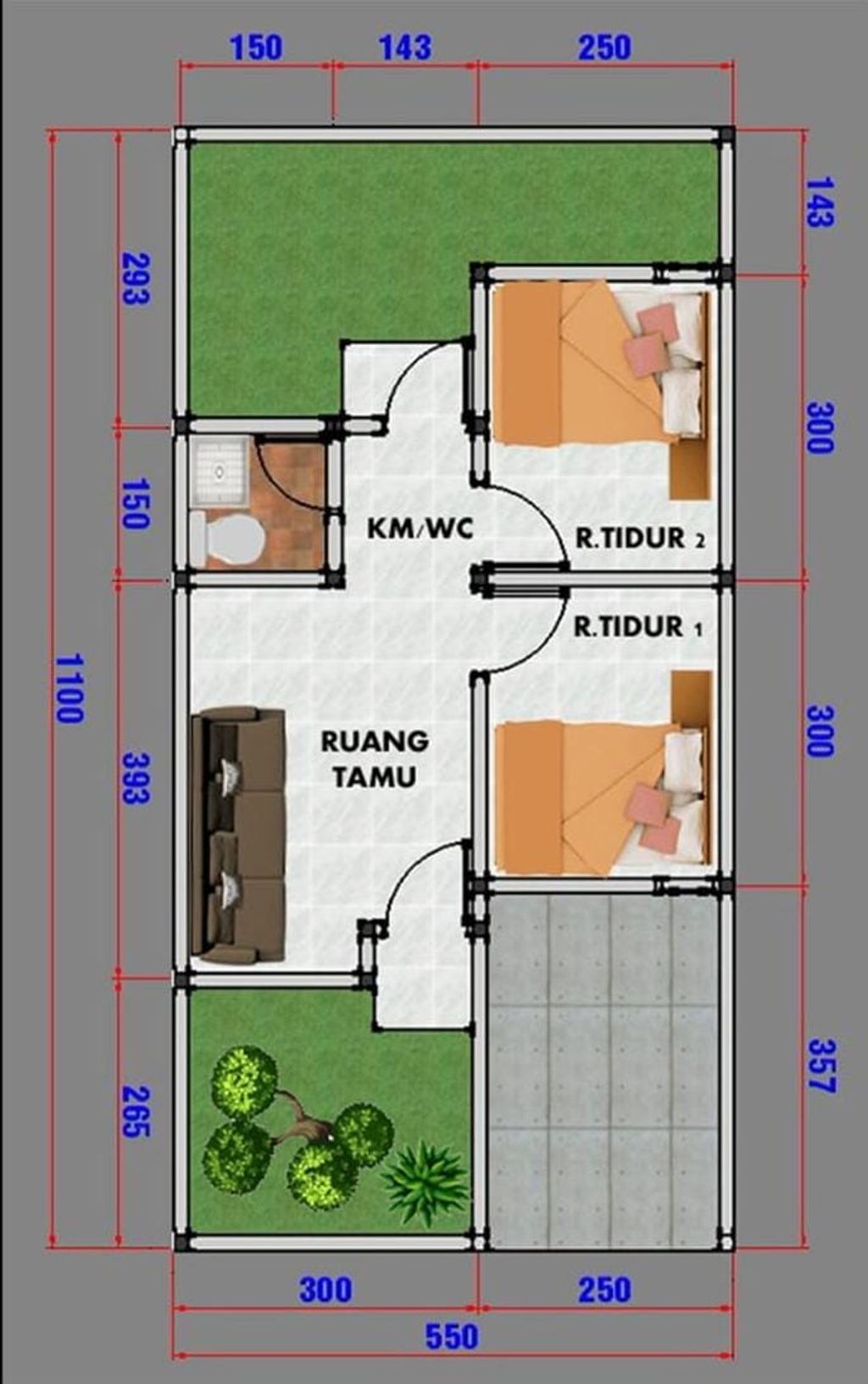 foto denah rumah tipe Subsidi A perumahan Mayangan Asri residence