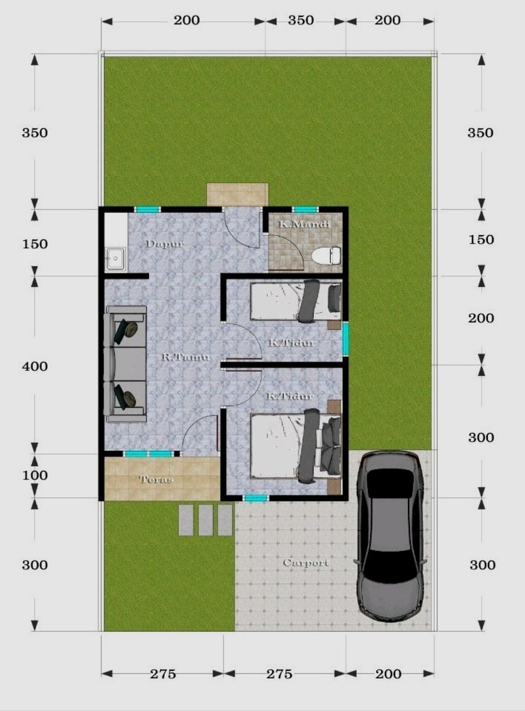 foto denah rumah tipe 36 perumahan TERAS MUTIARA