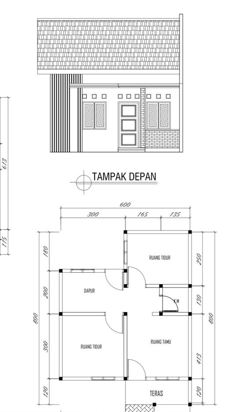 foto denah rumah tipe 36/93 perumahan GRIYA MUTIARA SENJA