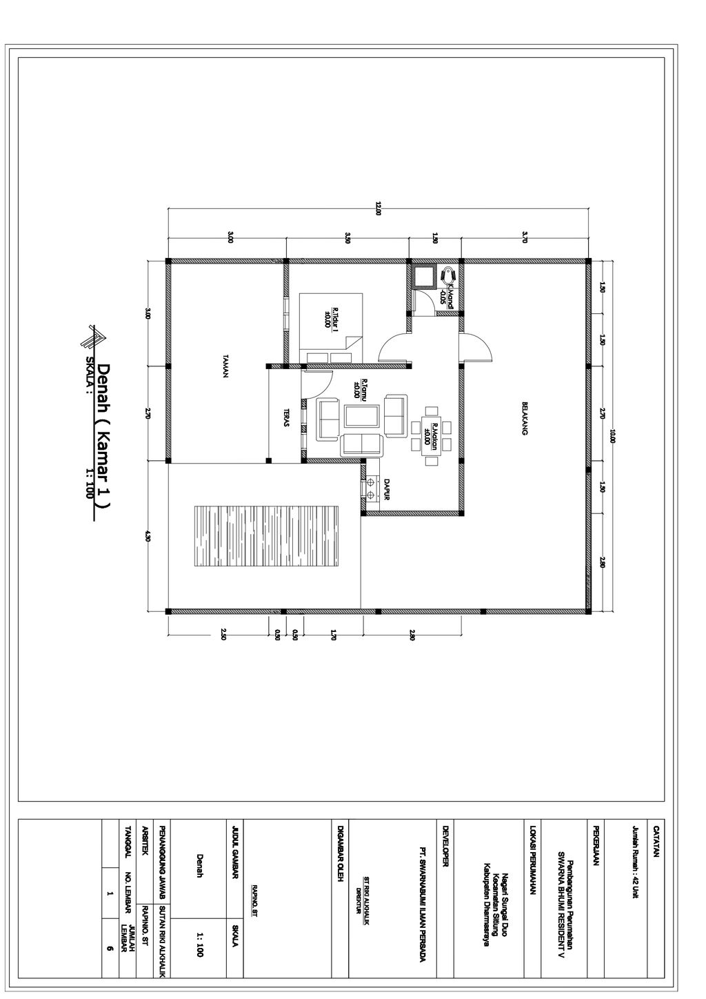 foto denah rumah tipe 36 perumahan SWARNA BHUMI RESIDENT V
