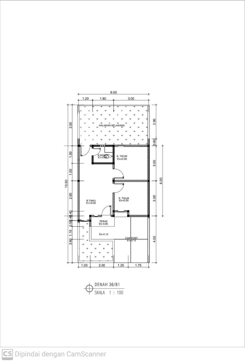foto denah rumah tipe 36/81 perumahan BUKIT NIRWANA INDAH