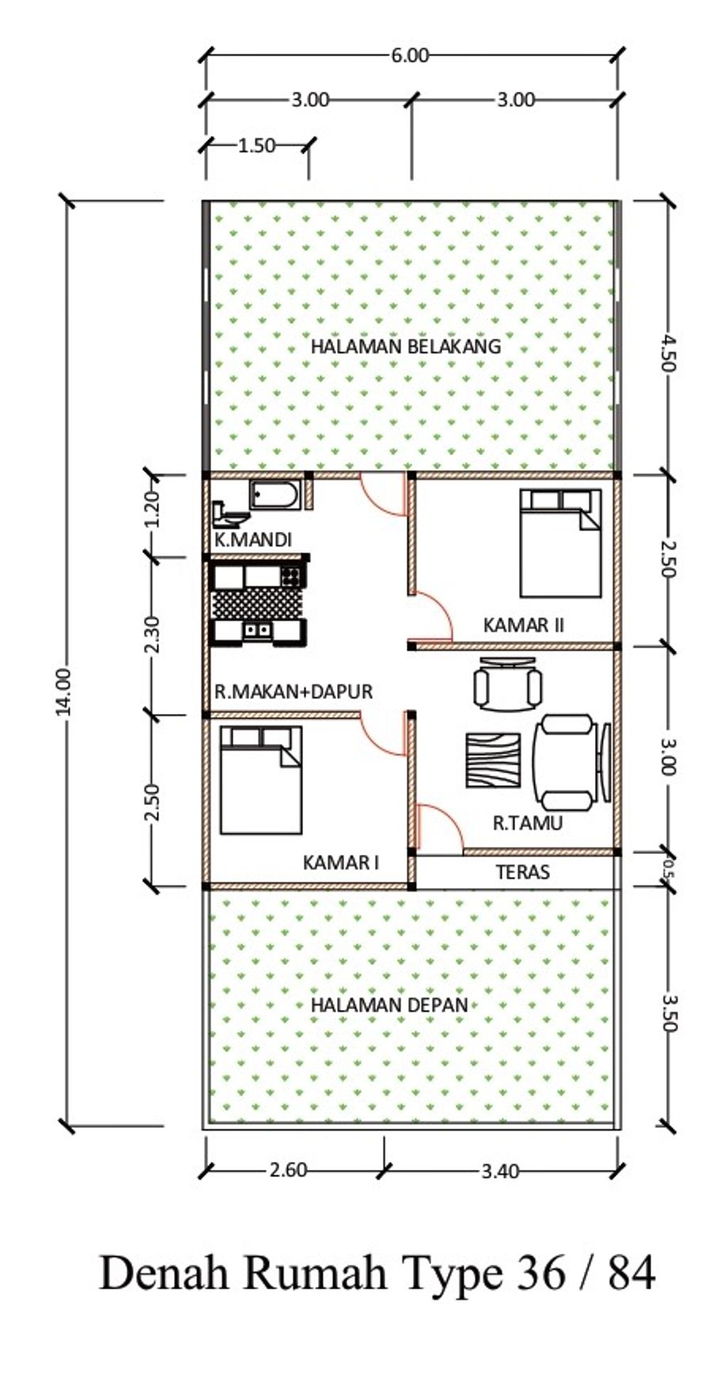 foto denah rumah tipe 36/84 (2023) perumahan Citra Permata 2