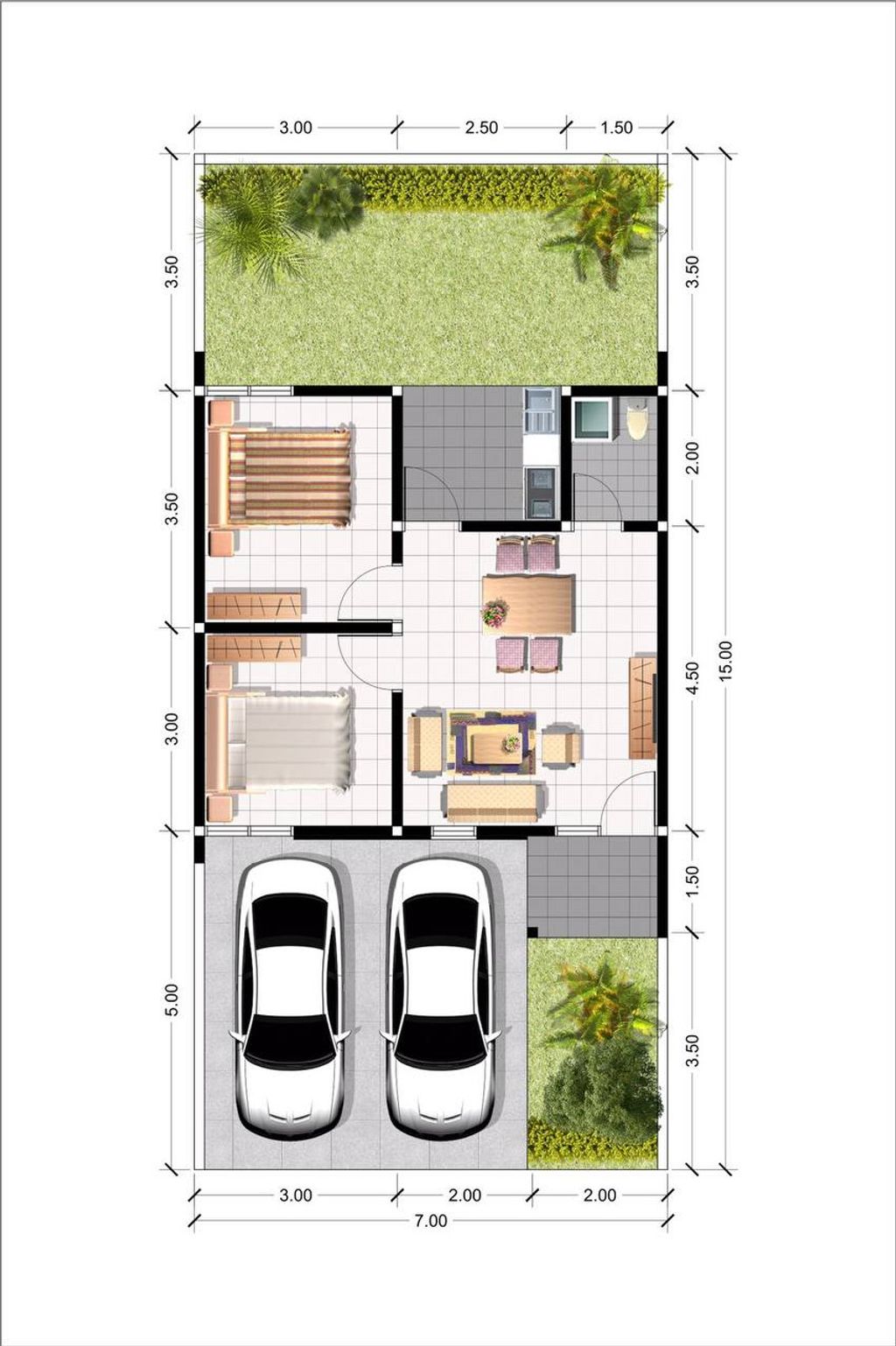 foto denah rumah tipe 45/105 perumahan CITRA REGENCY