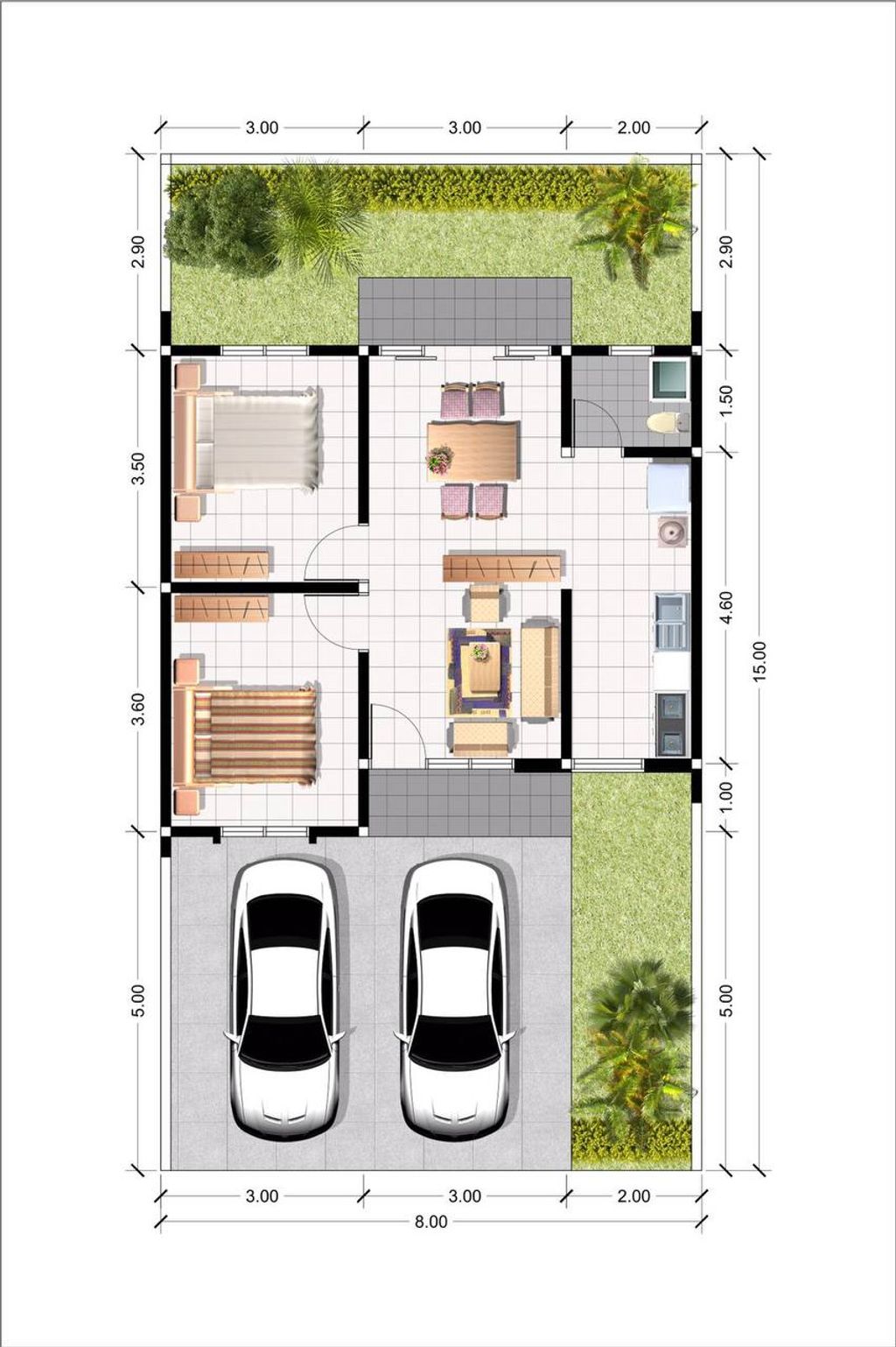 foto denah rumah tipe 55/120 perumahan CITRA REGENCY