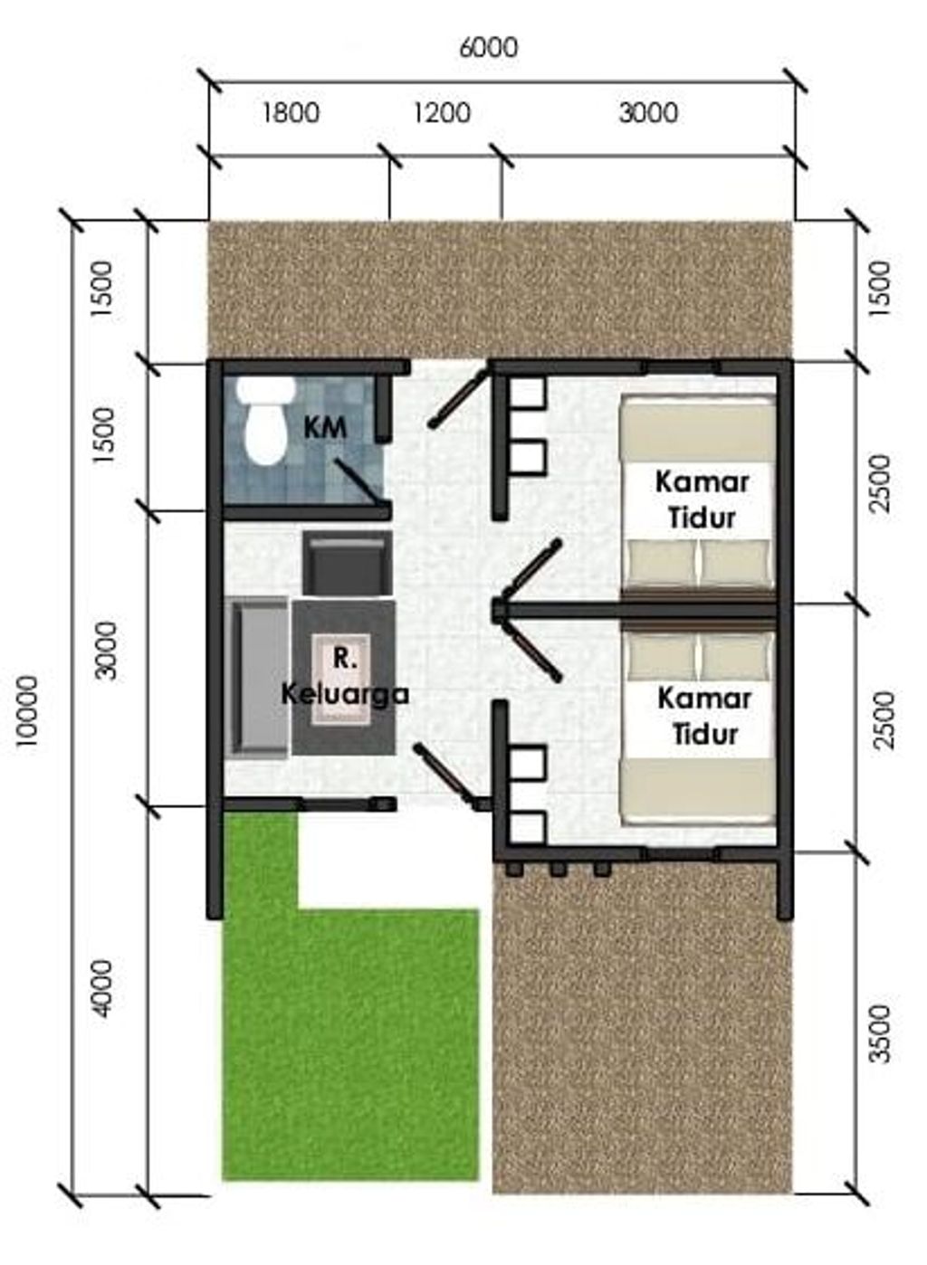 foto denah rumah tipe 30/60 perumahan Fiffa Square