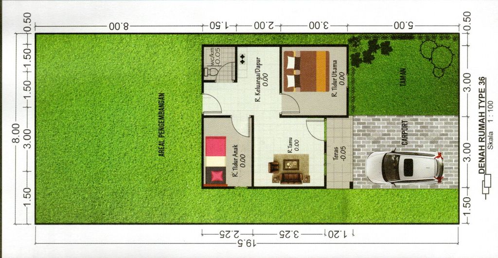 foto denah rumah tipe 36 perumahan BARUNIA RESIDENCE 3 BLOK CDE