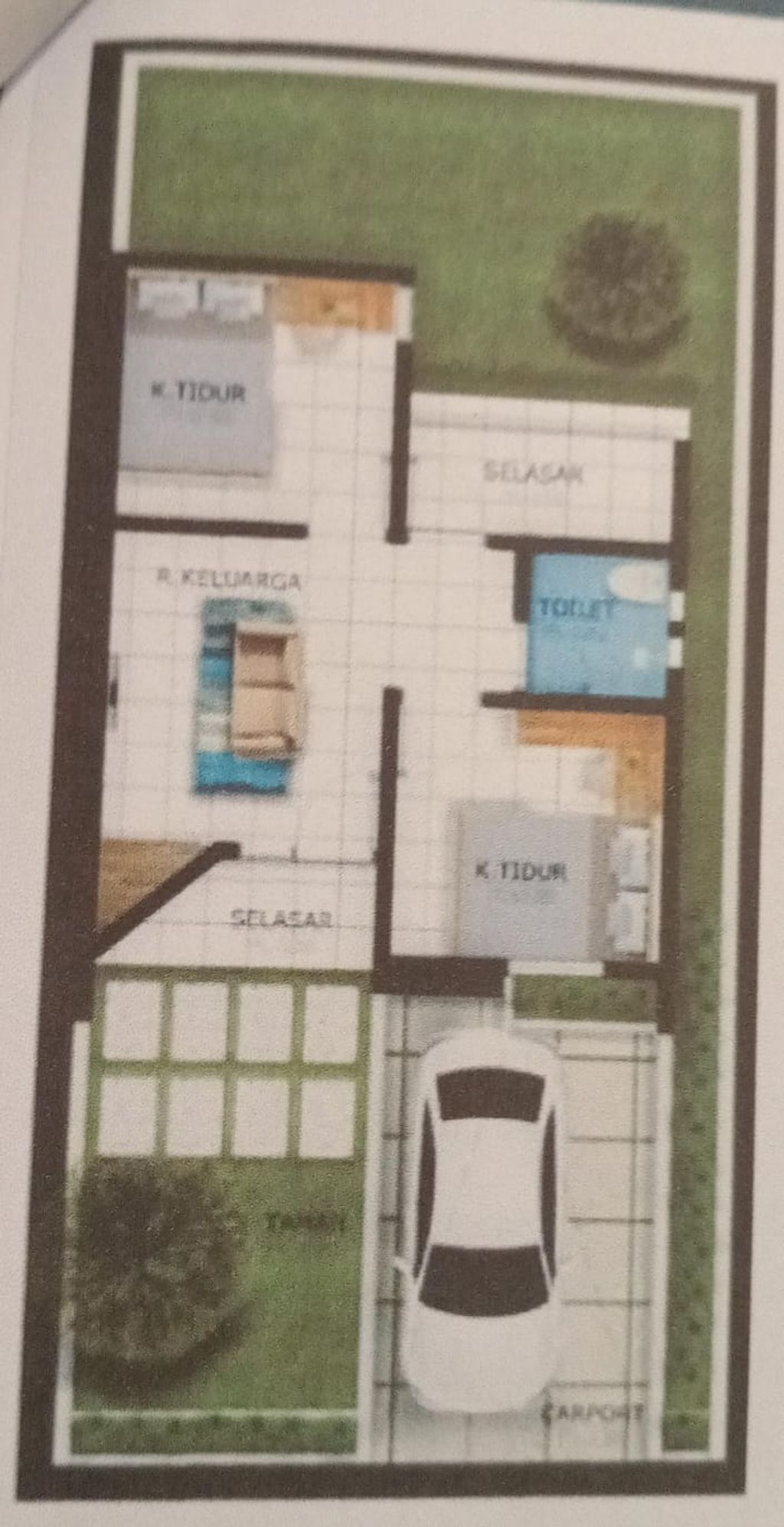 foto denah rumah tipe 32/100 perumahan SYAKILA RESIDENCE