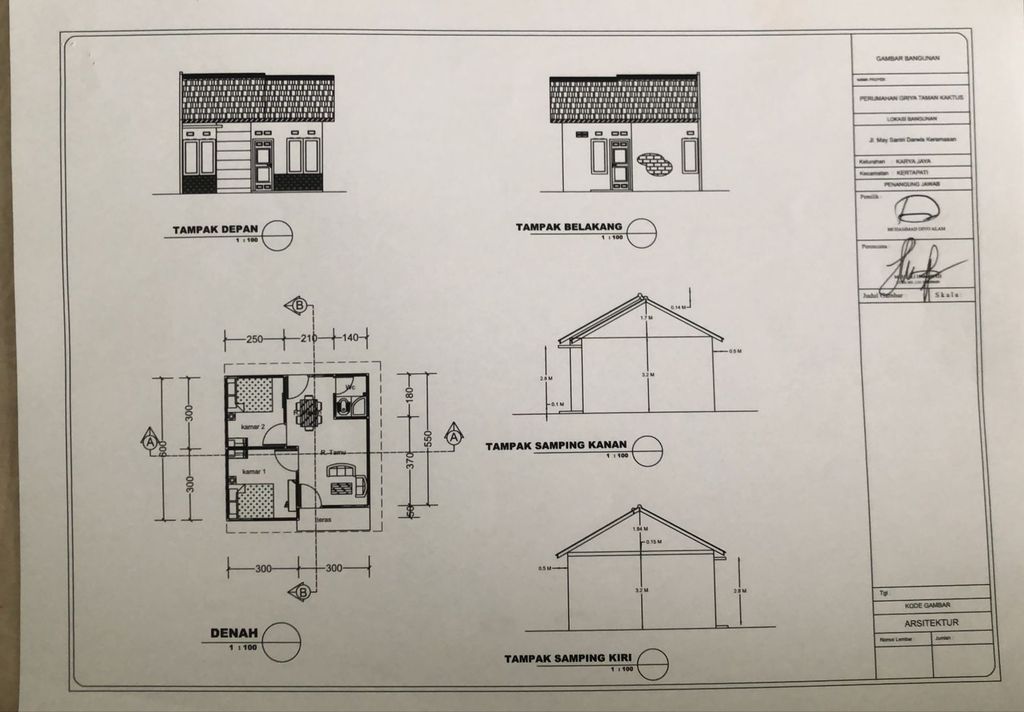 foto denah rumah tipe RSH 36 Update perumahan GRIYA TAMAN KAKTUS 2