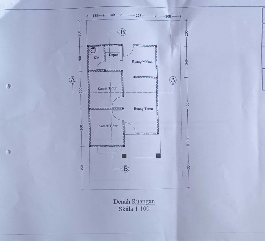 foto denah rumah tipe 45/150 perumahan TRANSAD INDAH RESIDENCE