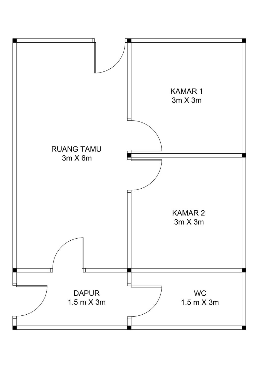 foto denah rumah tipe 36 perumahan CLUSTER HAJI RUKANSYAH