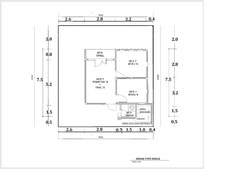 foto denah rumah tipe 36(TANAH DIATAS >90M2) perumahan ALAM KEMANG PERMATA