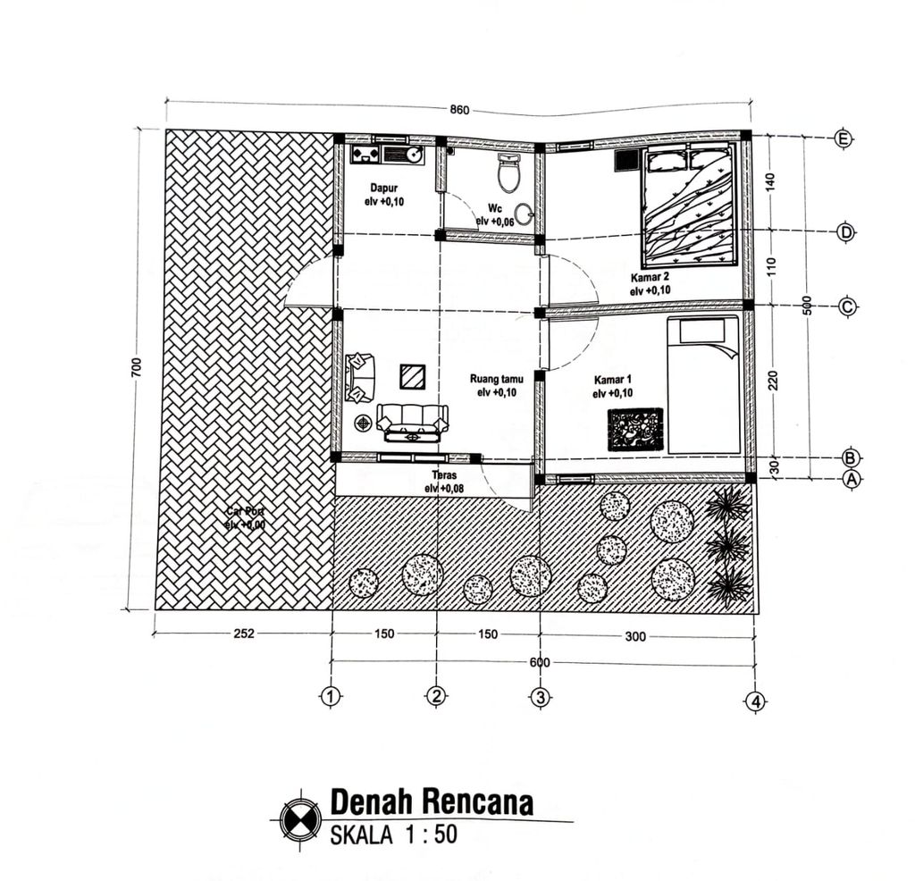 foto denah rumah tipe 30/60 perumahan BALEZA PERMAI 3