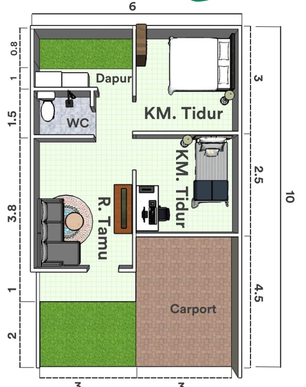 foto denah rumah tipe RUMAH SUBSIDI perumahan PRIMALAND REGENCY 320