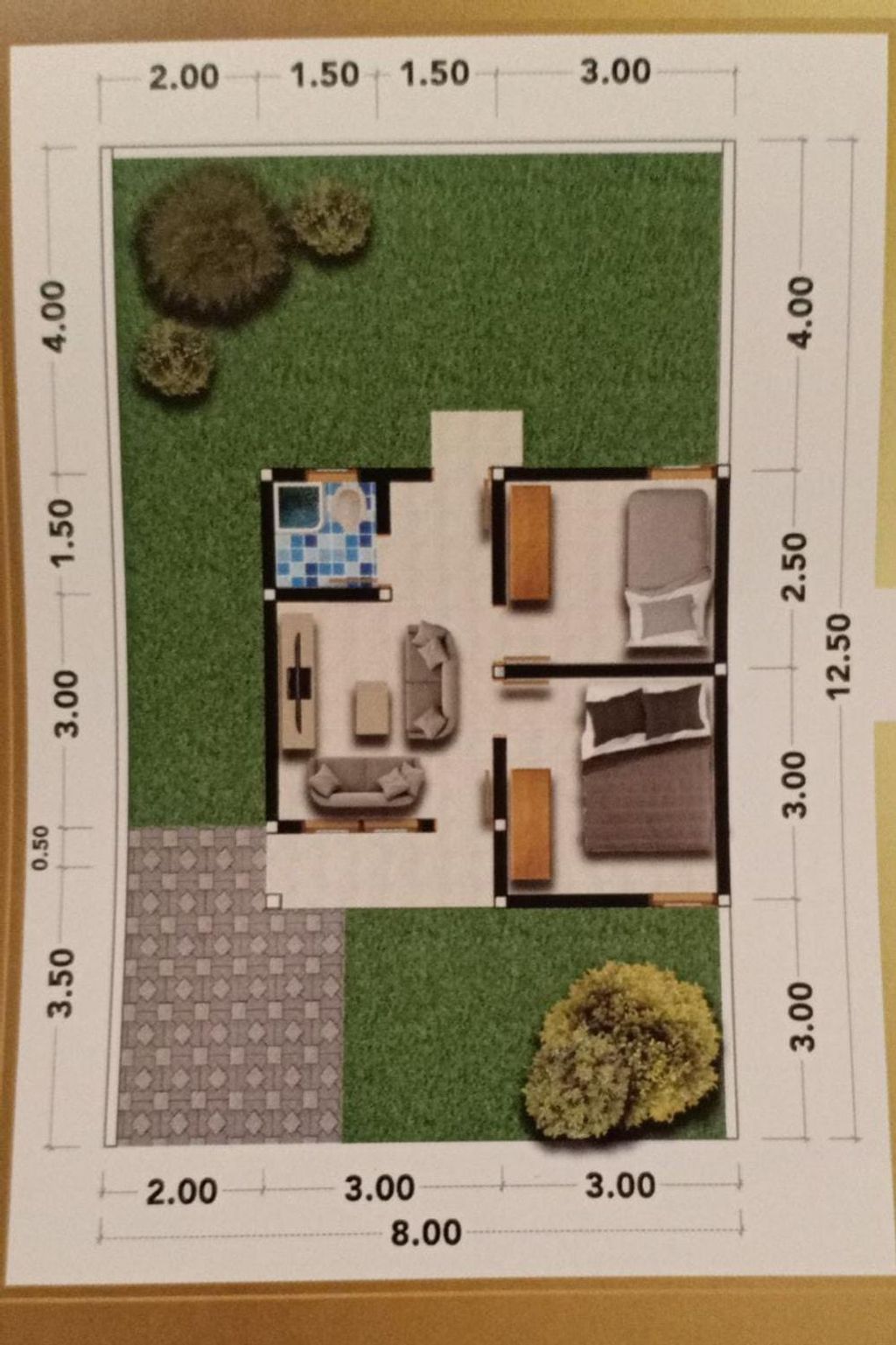 foto denah rumah tipe 30/100 perumahan BUMI SAMAWA DAMAI