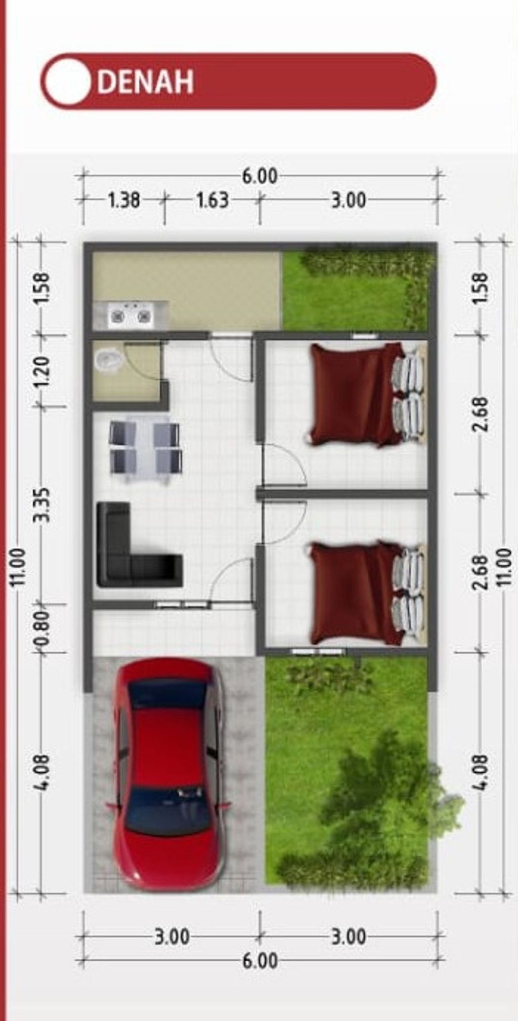 foto denah rumah tipe STANDARD 2023 perumahan CIPTA SARANA LAWU