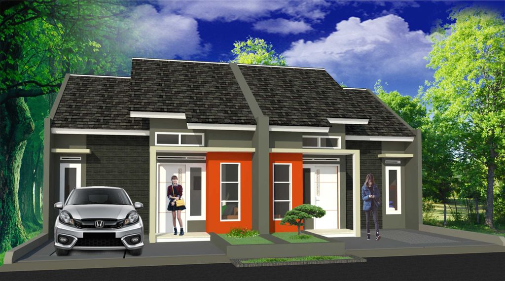 foto tampak rumah tipe 36 perumahan Bumi Utama Wijaya