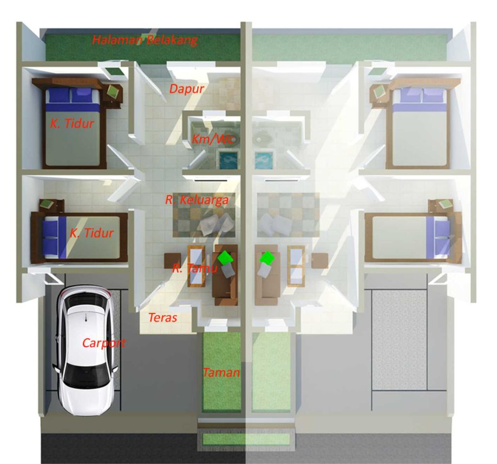 foto denah rumah tipe 36/66 perumahan Utama Residence