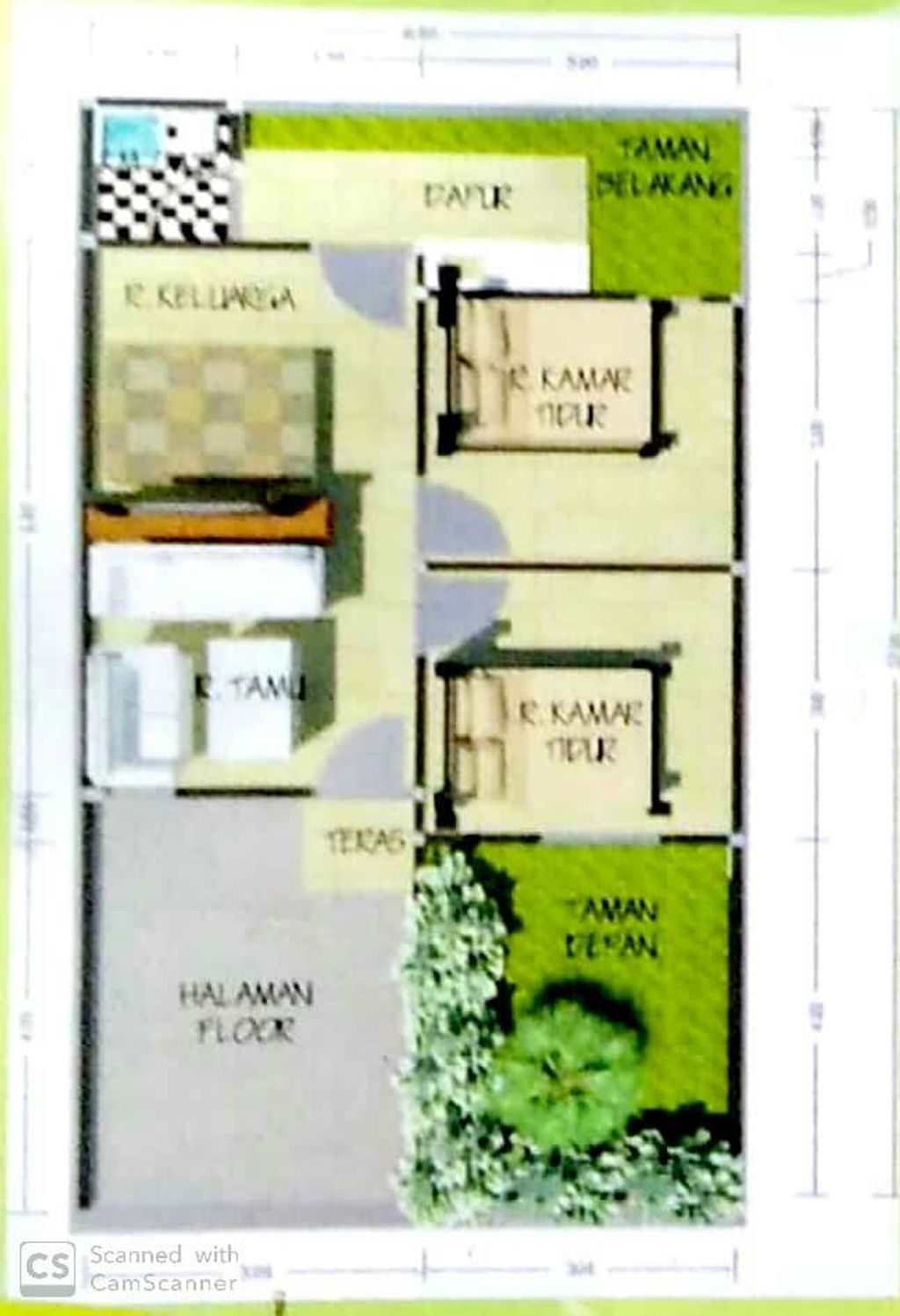 foto denah rumah tipe subsidi perumahan PARDASUKA PERMATA I