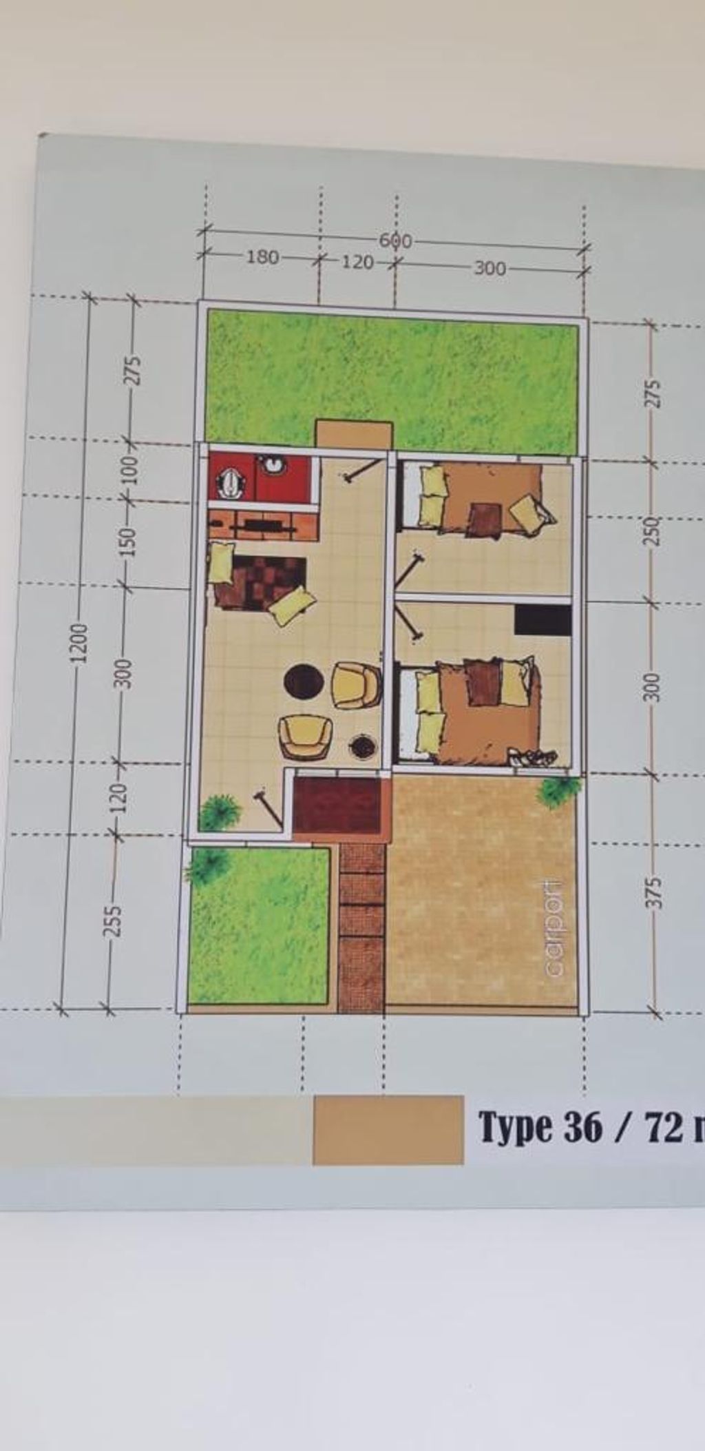 foto denah rumah tipe 36 ( terbaru ) perumahan MANGKAWANI RESIDENCE