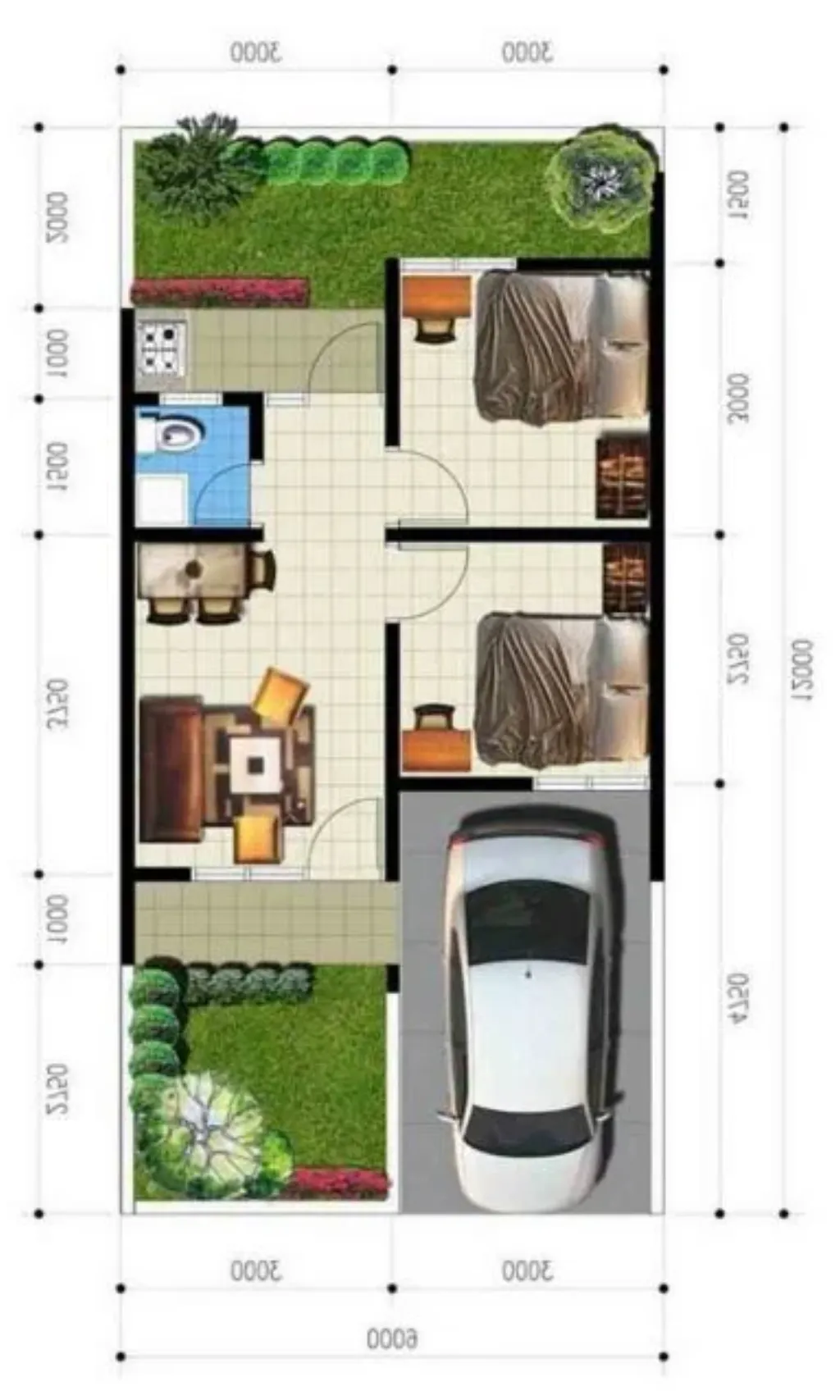 foto denah rumah tipe 36 perumahan CENTER HOUSE 9