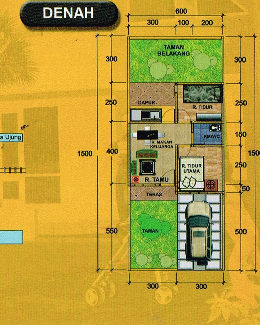 foto denah rumah tipe 36 perumahan CLUSTER ASRI INDAH TANIASLI