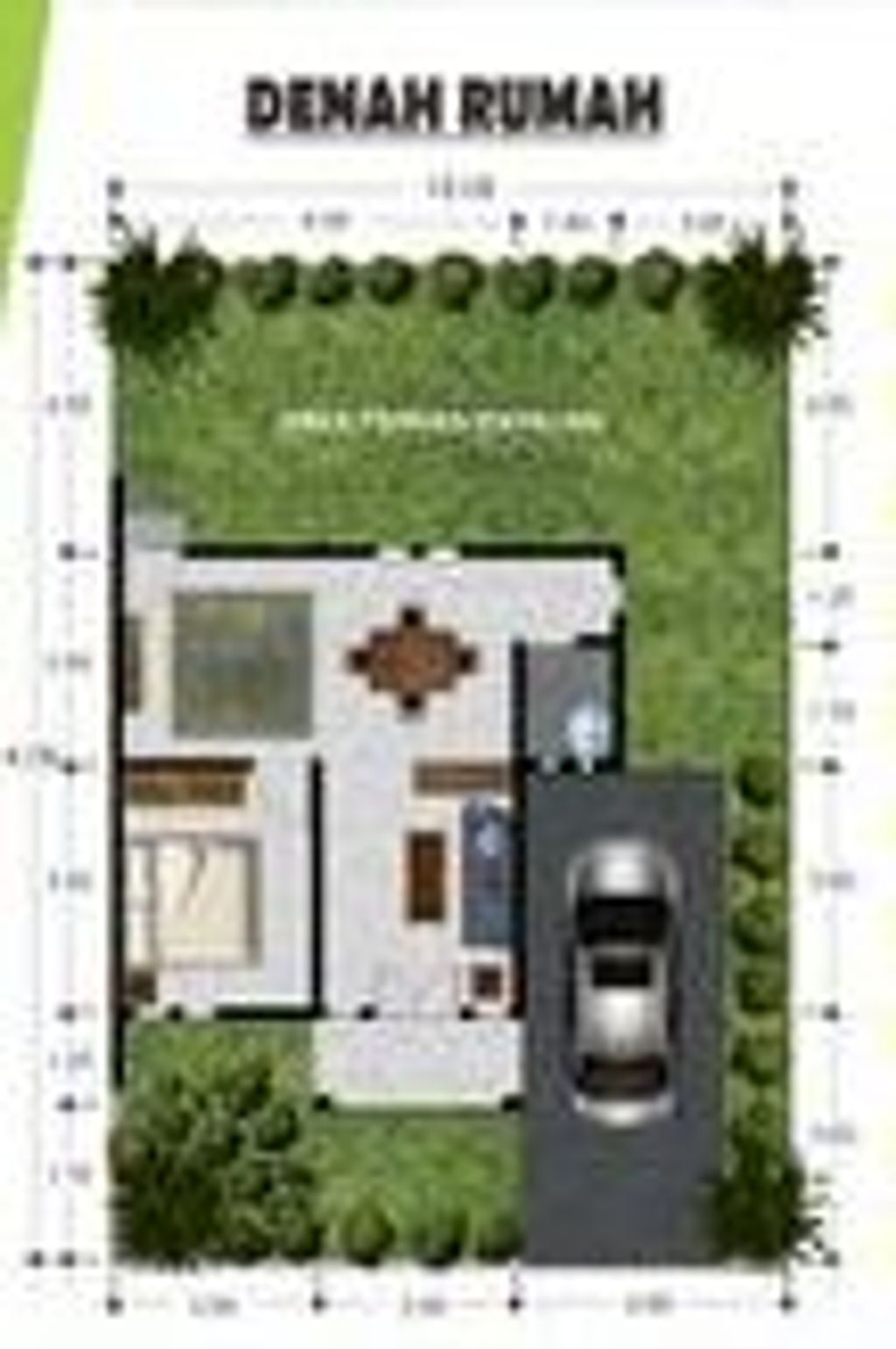 foto denah rumah tipe 36/140 m2 perumahan AKSANA RAYA