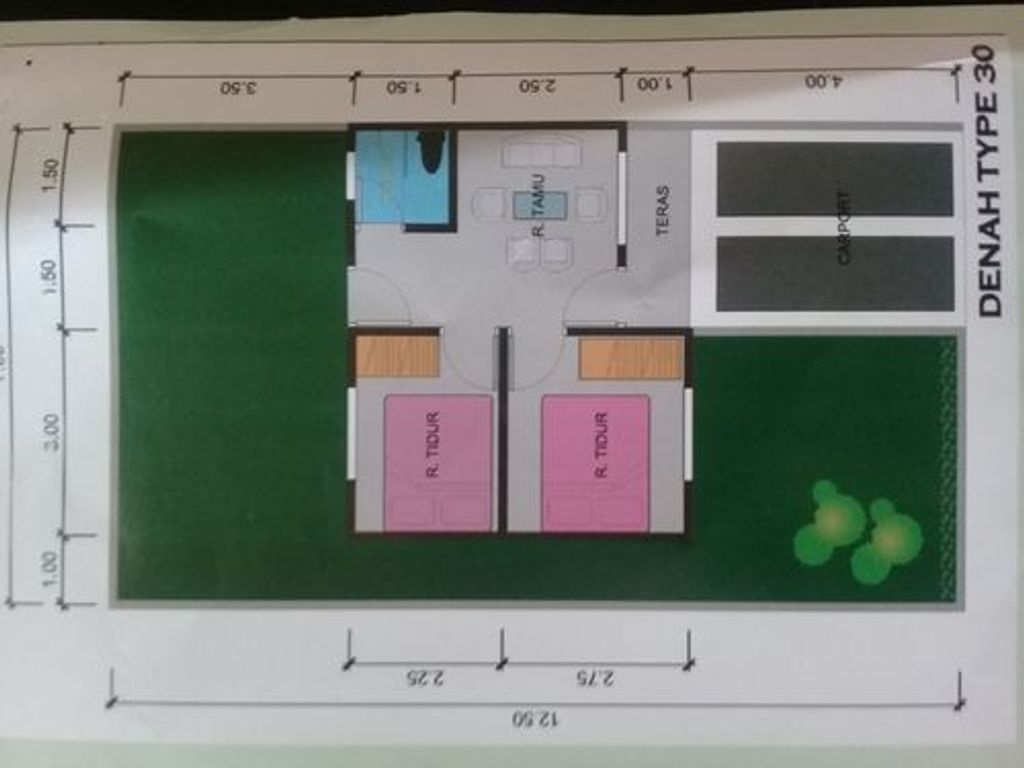 foto denah rumah tipe 30/104 new perumahan PESONA LEMBAR ASRI