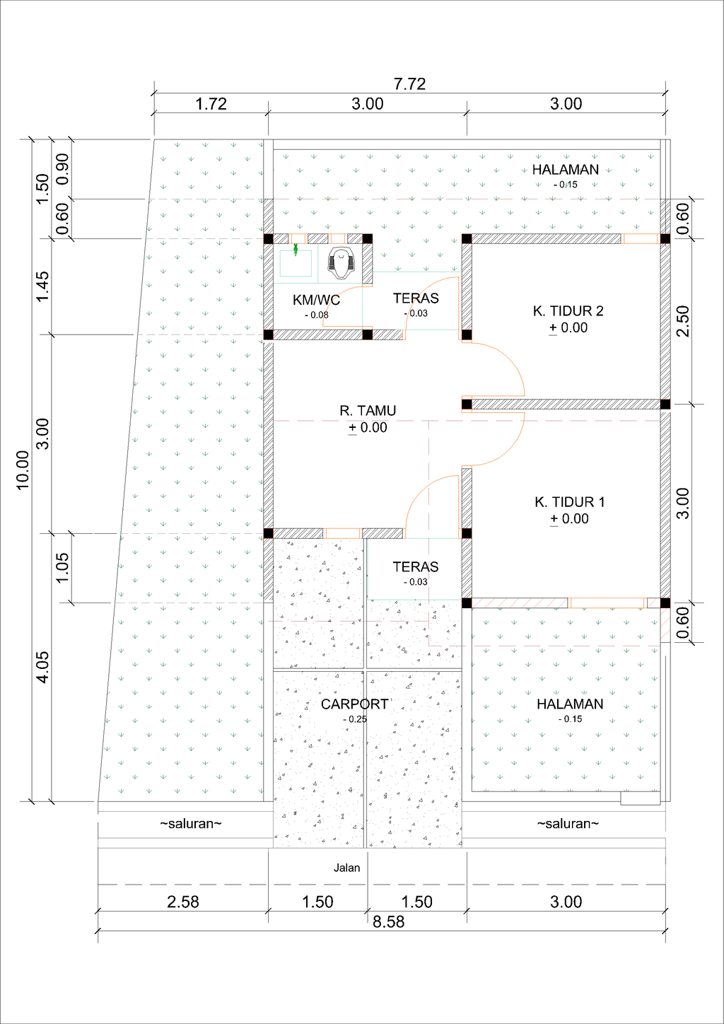 foto denah rumah tipe G07-3 (2023) perumahan Kepuren Residence (Kepuren)