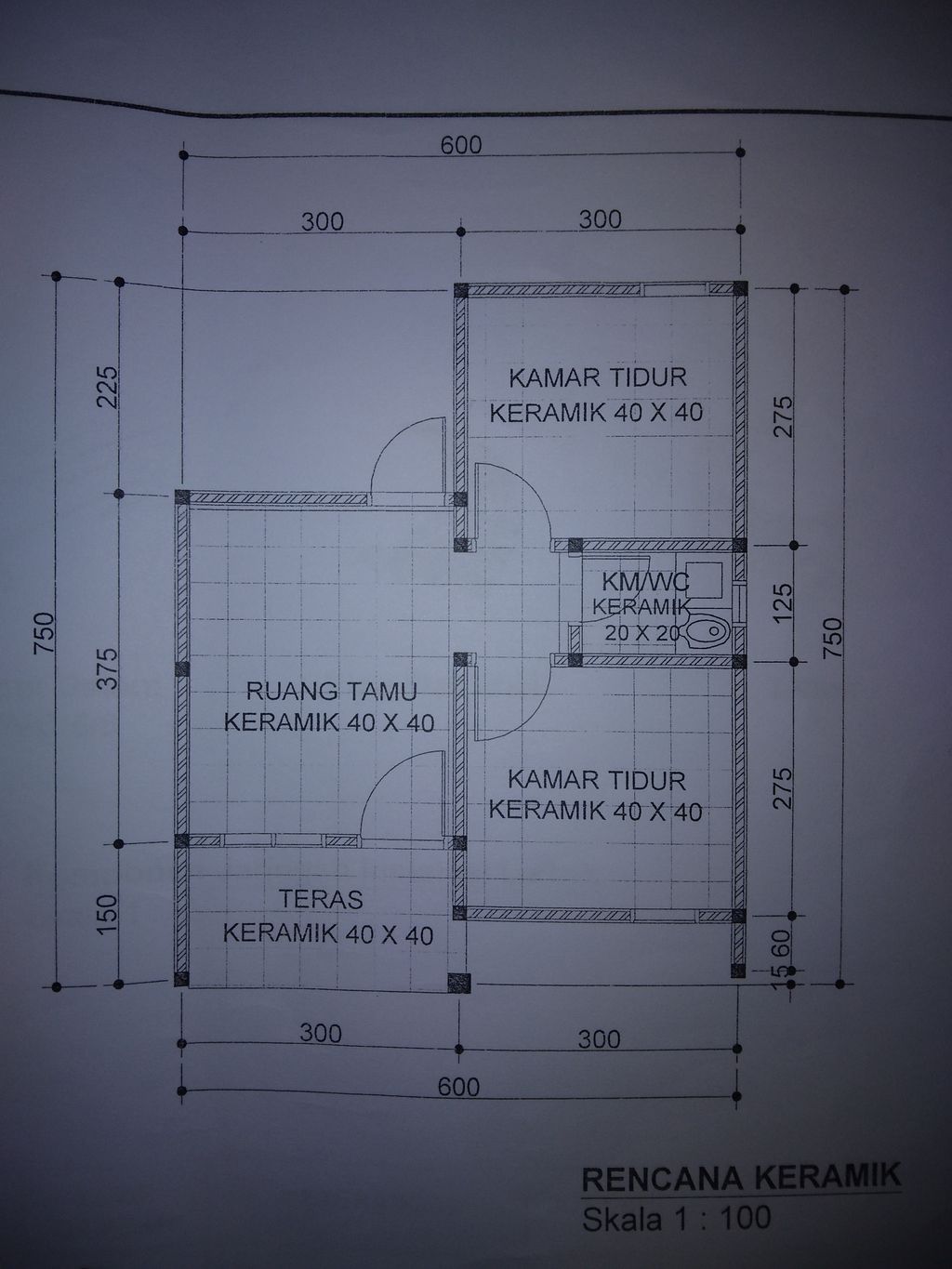 foto denah rumah tipe 36 perumahan BUMI KAWATUNA INDAH 2