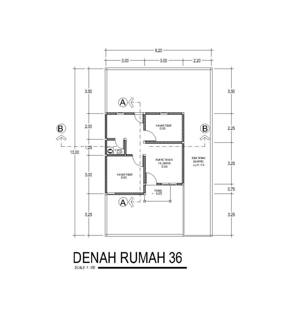 foto denah rumah tipe 36 perumahan EZKA PERMAI