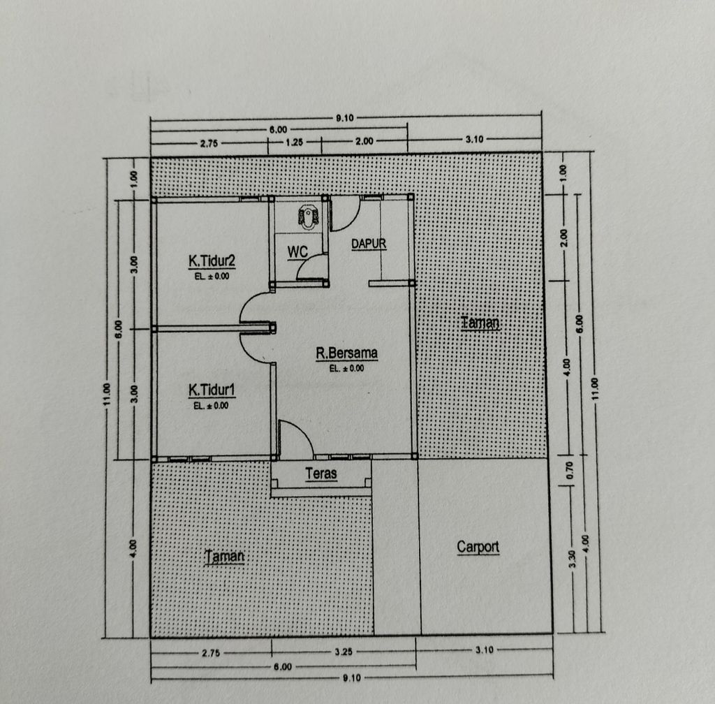 foto denah rumah tipe 36 perumahan ECHA RESIDENCE 3.