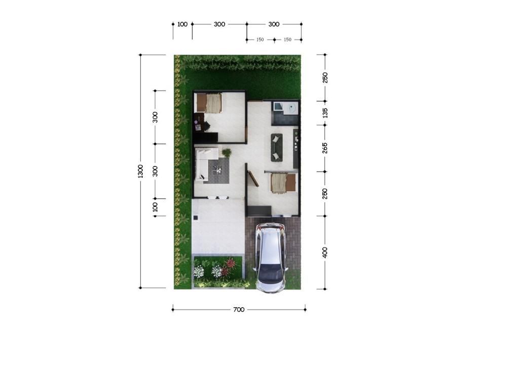foto denah rumah tipe 36 perumahan Queensha Residence 2