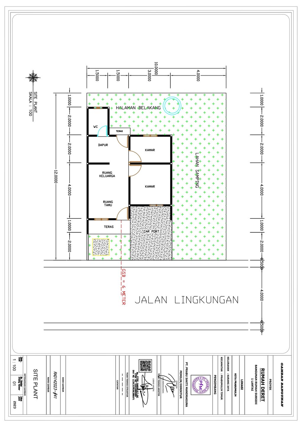 foto denah rumah tipe 36 perumahan GAJAH MADA RESIDENCE